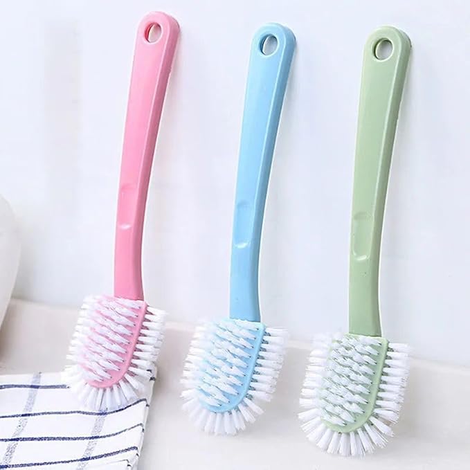 Scrub Brush for Shoes & Sneakers - Double Sided Cleaning Brush, 3 Color Pack