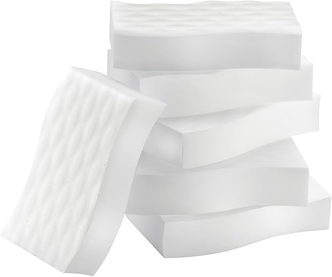 Kitchen Magic Cleaning Eraser Sponge Foam Pads, Non-Scratch Scrub Sponge for All Surfaces, Kitchen-Bathroom-Furniture-Leather-Car, Add Water to Erase All Dirt, Melamine - Universal Cleaner, 6 Count