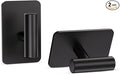 Black Hooks for Hanging Heavy Duty, Wall Hooks for Shower, Bathroom, Towel, Coat, Robe, Waterproof & Rustproof Adhesive Hooks, Sticky Towel Hooks for Walls No Damage- 2 Pack