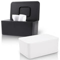 2 Pack LEQXGO Baby Wipes Dispenser, Wipes Dispenser Baby Wipes Case, Baby Wipe Holder for Fresh Wipes, Non-Slip Wipes Case, Wipe Container with Sealing Design Lid (Black and White)