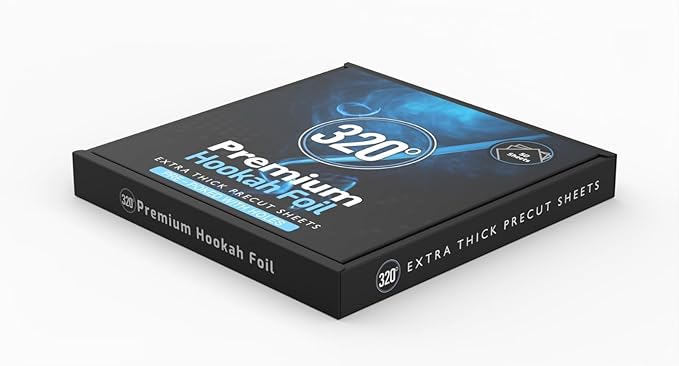 Hookah Foil Sheets with HOLES - Extra Thick Shisha Hookah Aluminium Foil Sheets - 50 Sheets, 6 x 6 inches - 40 Micron thick! Nicotine Free