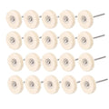 Luo ke 20 Pack Compressed Wool Felt Polishing Wheel 1/8" Mandrel Mounted Wool Buffing Wheel for Rotary Tools