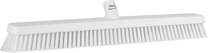 Vikan 31955 24" Heavy-Duty Push Broom, Soft/Stiff, White