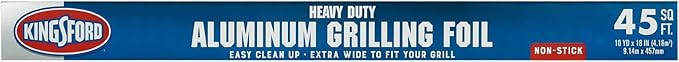 Kingsford Heavy Duty Aluminum Grilling Foil | Non-Stick Aluminum Foil for Grilling, Cooking, And Steaming | Kingsford Extra Tough Grilling Accessories - 45 Square Feet - 12 Pack