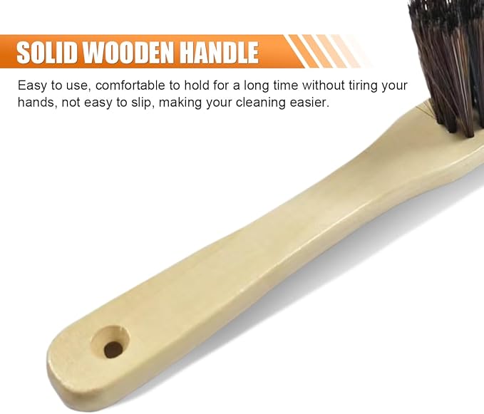 Wooden Auto Interior Dust Brush, Long Handle Car Detailing Brush, Multipurpose Automotive Soft Duster for Dashboard, Workshop, Air Vent, Skylight (Grey)