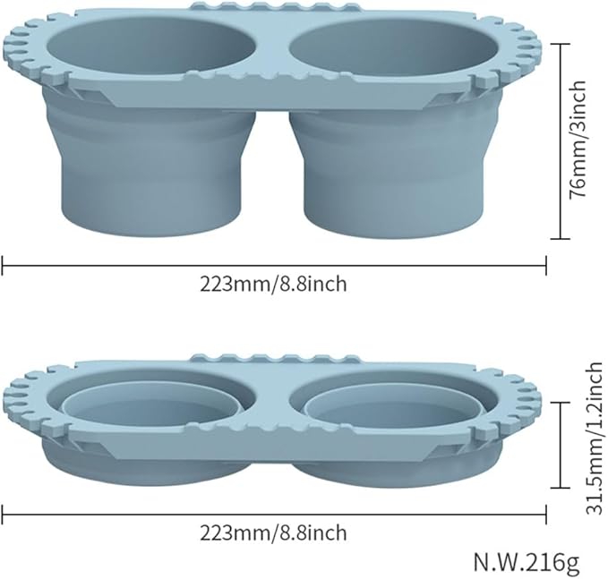 Paint Brush Cleaner Foldable Silicone Cleaning Container 8.8x4.2in gift for Students And Artists（Blue）