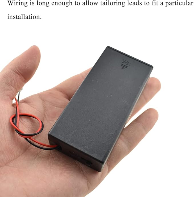 HAHIYO 18650 Battery Holder Bundle with Wire Sturdy Cover Flexible Springs Contact Build-in Switch Batteries Black Case Easy Install 5 Pieces for Wall Clocks Ham Radio Kids Toys