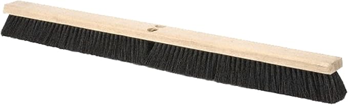 PRO SOURCE Extra-Wide 36" Push Broom Head: Tampico Bristles in Threaded Wood Block