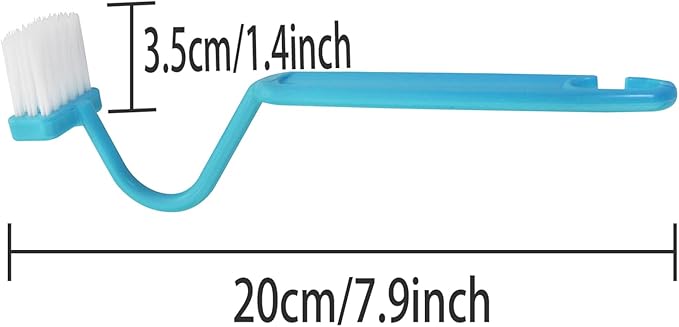 4PCS V-Shape Plastic Curved Brush Blue 7.9x1.4 inch Toilet Corner Edge Cleaning Brush S-Shape Toilet Cleaning Brush Curved Handle Sanitary Brush Bathroom Brush