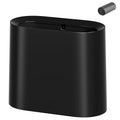 SUBEKYU 2.3 Gal Trash Can for Bathroom,Small Office Garbage Can for Kitchen,Slim Rectangular Waste Bin,Plastic,Black