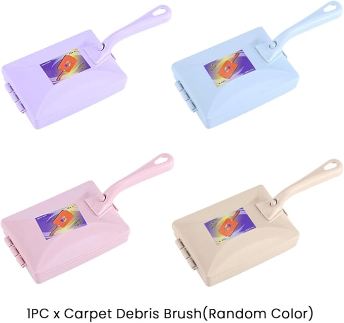 Carpet Debris Brush, Multi-Functional Handheld Double Roller Cleaning Brush, Carpet Table Sweeper Collector Brushes(Color:Random)