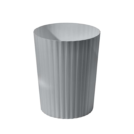 Versatile 2 Gallon Plastic Trash Can - The Compact Bin for Bathroom, Kitchen, or Home Office - Grey