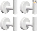 Towel Hooks, SUS 304 Stainless Steel Hooks, Heavy Duty Door Hanger Towel Robe Clothes Cabinet Closet Sponges Hook for Bathroom Kitchen Garage Gotel (White, 4 Pcs)