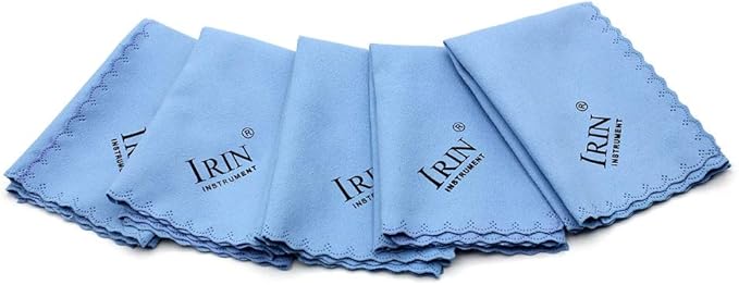 5pcs Microfiber Polishing Cleaning Cloth for Musical Instrument Guitar Piano Violin Sax Clarinet Flute Universal