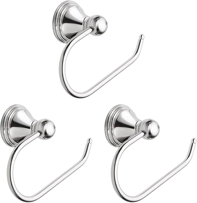 Moen Preston Collection Chrome Single Post Toilet Paper Holder,Wall Mounted Hanging Toilet Tissue Storage,DN8408CH,(Pack of 3)
