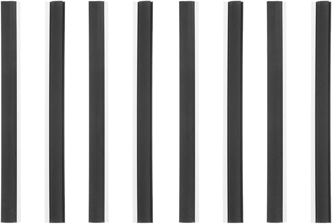 Baluue 8pcs Dustpan Edge Strips Replacement Rubber Lip 26cm Soft Black Dustpan Repair Accessories for Home Cleaning Tools Garbage Shovel and Broom