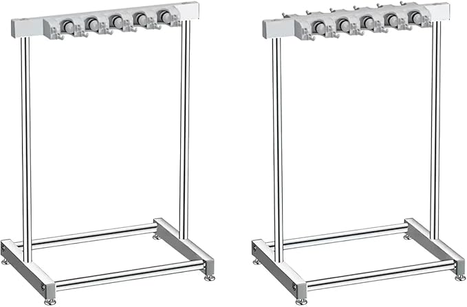 2. Removable Metal Broom Rack with Hooks Corrosion-Resistant Mop for Small Spaces Home Garage Storage Cleaning Tool Rack