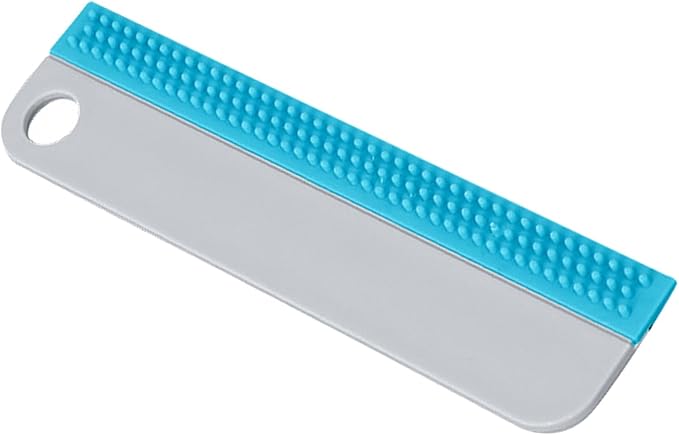 Topyond Silicone Squeegee, Small Portable Bathroom Accessories Water Blade for Cleaning Bathroom Shower Mirror Glass, Kitchen Countertop Sink, Car Windows Wiper Scraper Gray (Blue Grey)