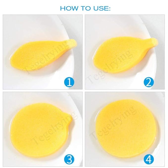 Facial Sponge Compressed,60 Pcs PVA Professional Makeup Removal Wash Round Face Sponges Spa Pads Exfoliating Cleansing for Women,Yellow,Pink,Blue,Purple