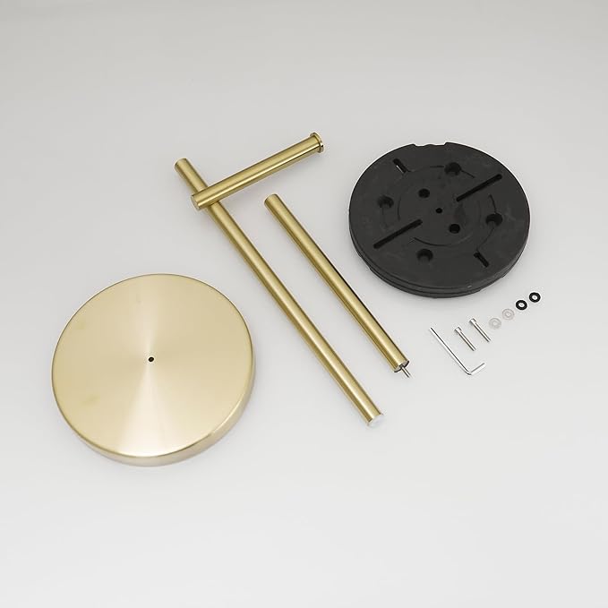 BWE Toilet Paper Holder Free Standing Toilet Paper Holder for Bathroom Gold Toilet Paper Storage Holder Stand with Non-Slip Stable Base Modern Stainless Steel Toilet Tissue