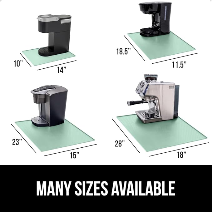 GORILLA GRIP Silicone Coffee Mat, Espresso Machine Bar Accessories, Keep Kitchen Counters Clean, Stays in Place, Waterproof and Heat Resistant Dish Drying Mats, Home Decor Essentials, 11.5x18.9, Mint