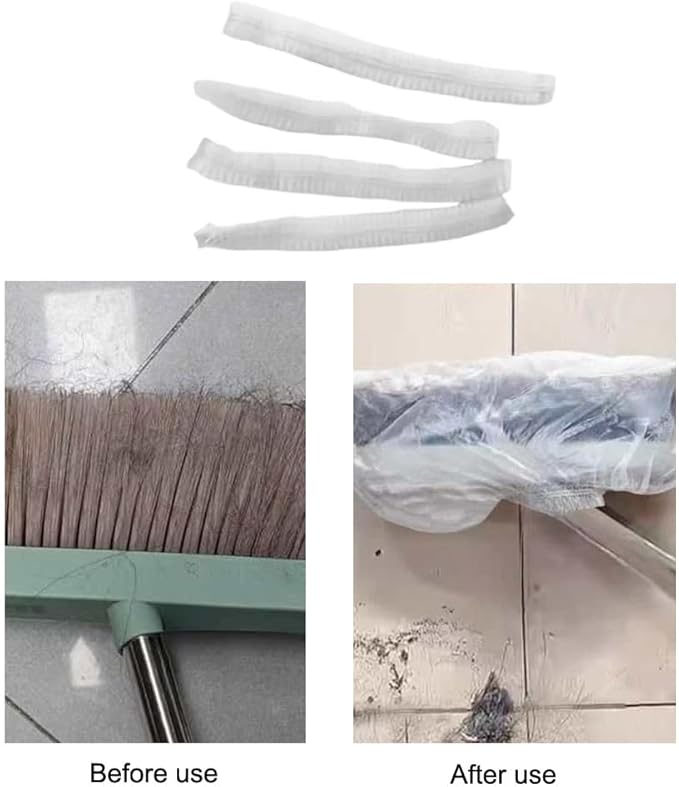 40 Pack Disposable Broom Covers Pet Hair Removal Broom Cloth Cover Caps Sweeping Fur Remover Tool for Broom and Dustpan Set Handy Brooms Baseboards Molding Dust Cobwebs up High Heater
