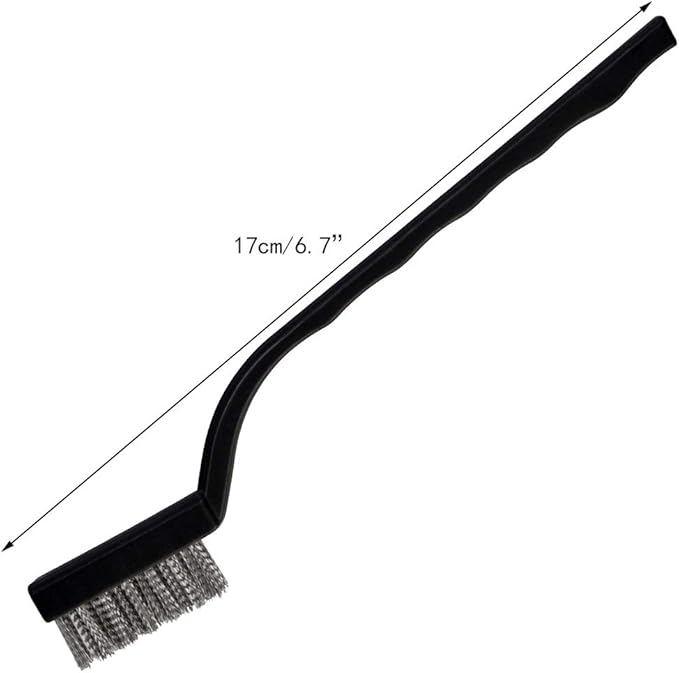 15 Pcs Mini Stainless Steel Wire Brush Set for Cleaning Welding Slag Rust, Wire Bristle Scratch Brush Set, Curved Handle Brushes