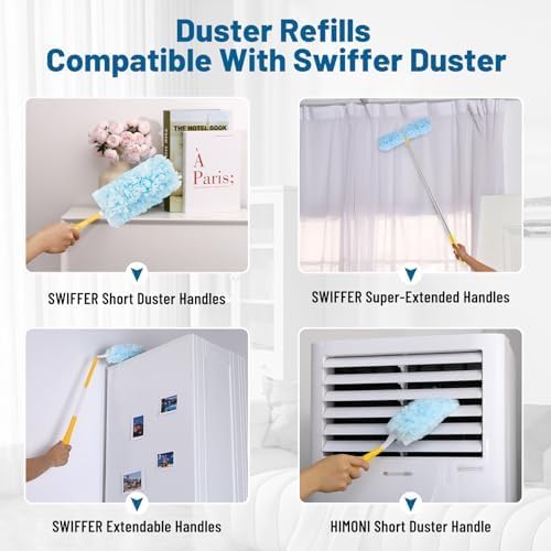 Duster Refill for Swiffer Duster Refill，360 Dusters Heavy Duty Refills, Multi Surface Disposable Duster Kit Unscented for Home, Office, Furniture (30 Count + 1 Handle)