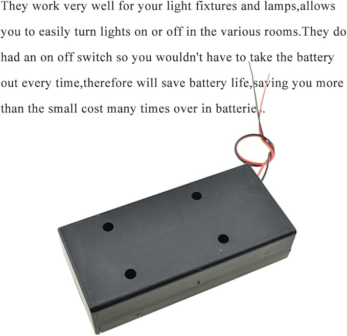 HAHIYO 18650 Battery Holder Bundle with Wire Sturdy Cover Flexible Springs Contact Build-in Switch Batteries Black Case Easy Install 5 Pieces for Wall Clocks Ham Radio Kids Toys