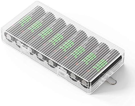Fielect 8 x 18650 Battery Storage Case Holder Organizer Box Transparent