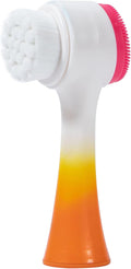 Face Brush 2 in 1, Silicone Facial Cleansing Exfoliating Brush Soft Bristles Pore Deep Cleansing Manual Dual Face Wash Scrub Brush For Massaging, Makeup Skincare Removal, Gradient White