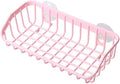 Pink Multifunctional Drain Rack,Hanging Storage Rack Drain Rack Sink Shelf Suction Cup Dishwashing Soap Sponge Holder for Kitchen Accessories