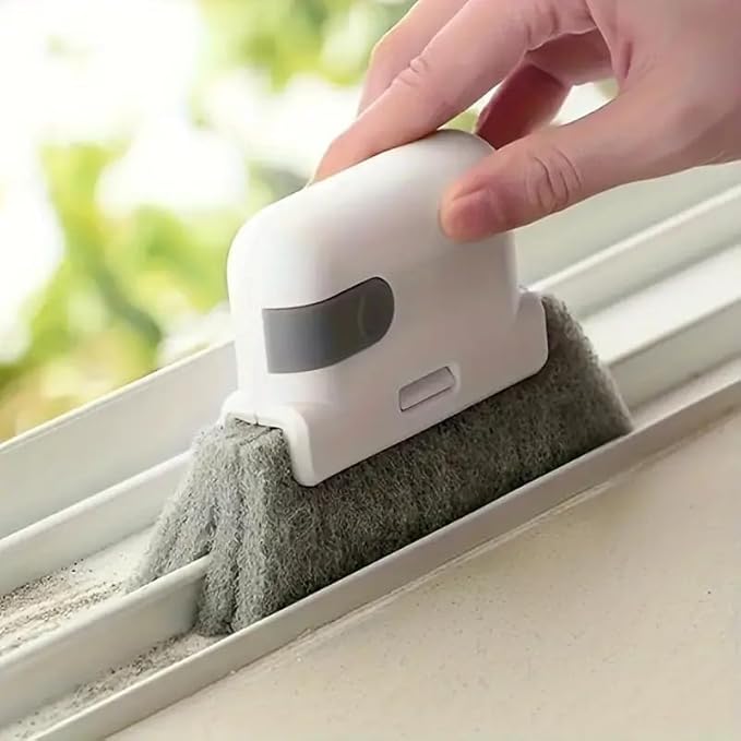 Window Track Cleaning Brush 3-in-1, Multi-Purpose Groove Brush with Replaceable Head, Window Sill & Sliding Door Track Cleaner for Tiles, Blinds, Car Vents, Corners & Small Spaces