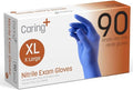 Caring Nitrile Exam Gloves, Blue, Powder-Free, Disposable Gloves for Medical Care, First Aid, Cleaning, Food Prep