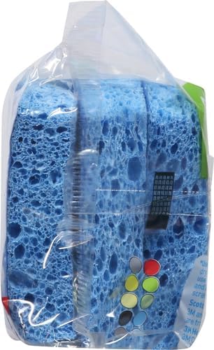 Scotch-Brite Scrub Dots Non-Scratch Scrub Sponge, Rinses Clean, for Washing Dishes and Cleaning Kitchen, 3 Scrub Sponges (Pack of 2)