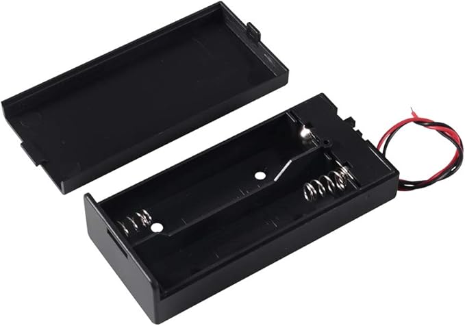 2Pcs18650 Battery Storage Case 2 Slots x 3.7V for 2x18650 Batteries Holder Box Container with ON/Off Leads and Switch