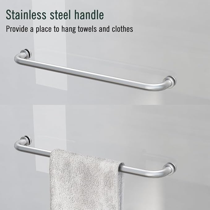 Bathtub Sliding Door, 55"-60" W x 56" H Tub Shower Door, Bathtub Glass Door, Bathtub Double Sliding Tempered Glass Explosion-Proof Film Stainless Steel Brushed Silver