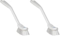 Vikan - Fine Dish Brush - Heavy-Duty, Narrow, Slip-Resistant Cleaning Brush, Polypropylene, Polyester Bristle, 11 Inch, White, (42875) (Pack of 2)