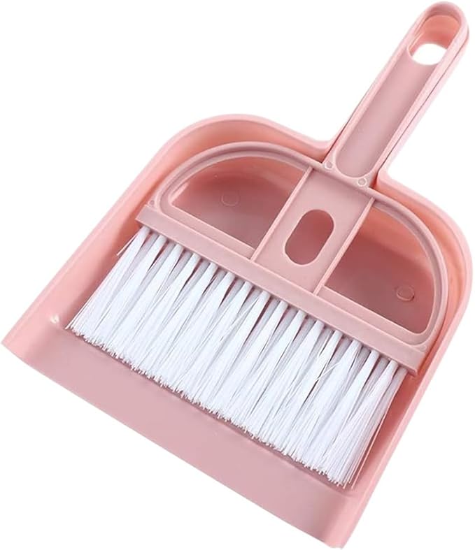Mini Dustpan and Brush Set, Household Lightweight Portable Dust Pan with Handle,Compact Mini Handheld Hand Broom and Dustpan Set for Cleaning Sweeping Table Pet Kitchen Indoor Office Camping Home