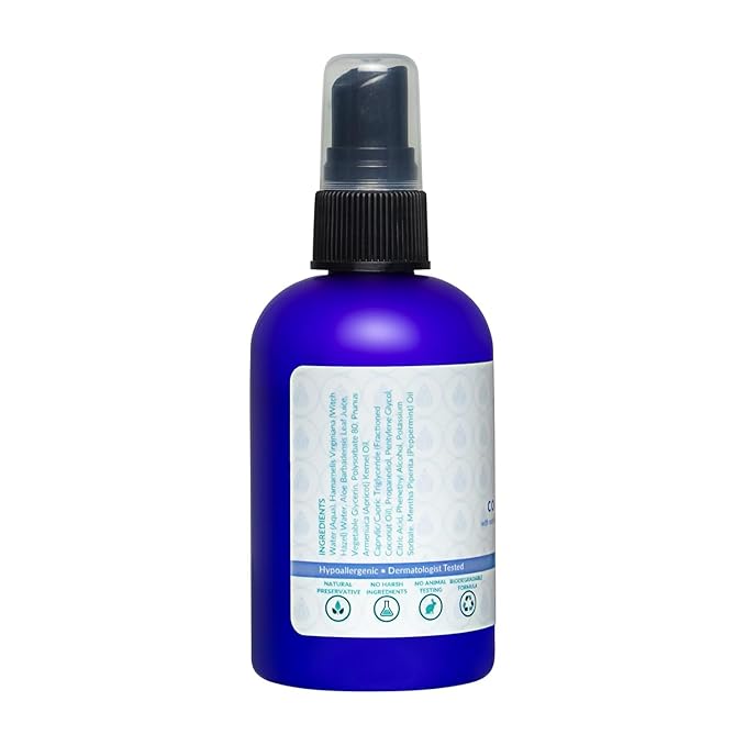 PRISTINE Sprays Toilet Paper Spray, Flushable Wet Wipe Alternative, Cooling Peppermint Scent, 4 oz, 1 oz Travel Size, 32 oz Refill, pH Balanced, Biodegradable