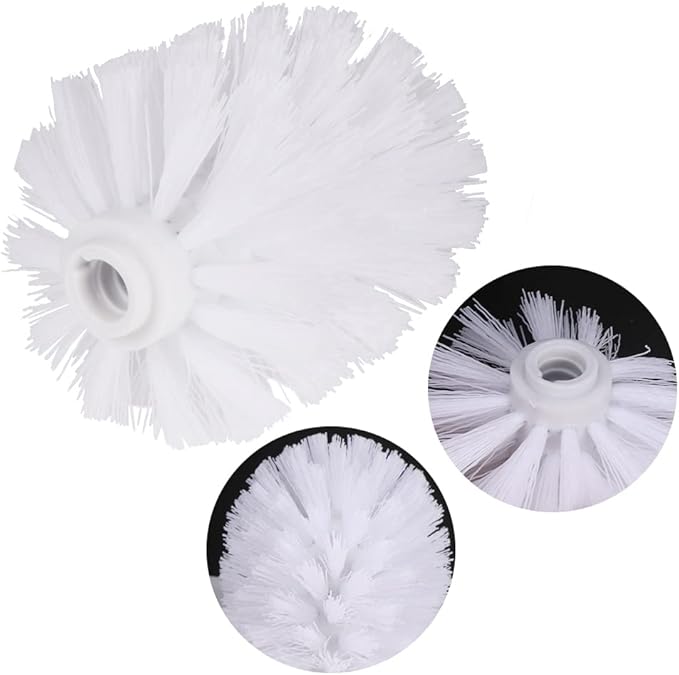 EKDJKK 2PCS Toilet Bowl Brush Replacement Head, Toilet Brush Head Replacement with Durable Stiff Bristles, Cleaning Tool for Home Hotel Bathroom (White)