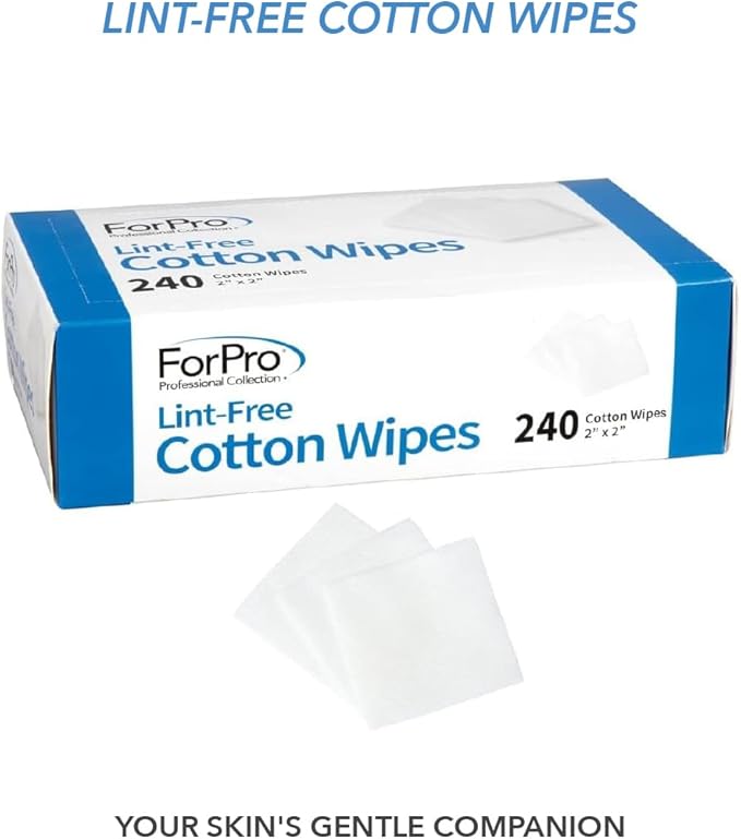 ForPro Professional Collection Lint-Free Cotton Wipes, 100% Pure Cotton Gauze, 2" x 2", White, 240-Count