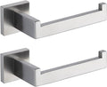 TASTOS Toilet Paper Holder Brushed Nickel 2 Pack, Toilet Tissue Roll Holders Dispenser and Hangers Wall Mounted for Bathroom & Kitchen, Stainless Steel Modern Square Style (Silver)