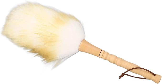Cleaning Brush, Duster, Multifunctional, Wooden Handle, Lambswool, Duster Blinds, Table, Piano (Long Handle)