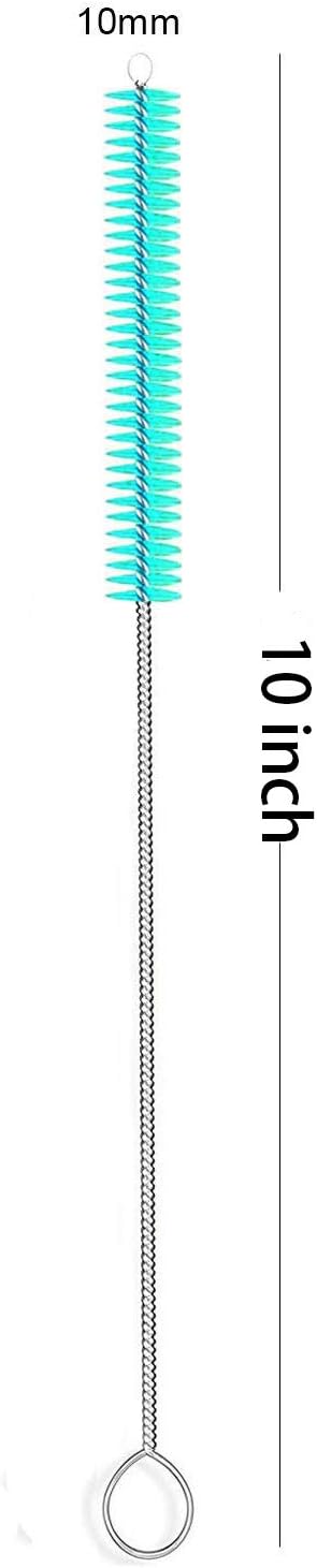Long Straw Brush, Nylon Pipe Tube Cleaner 10-ihch X 2/5-inch Set of 10 (Green)