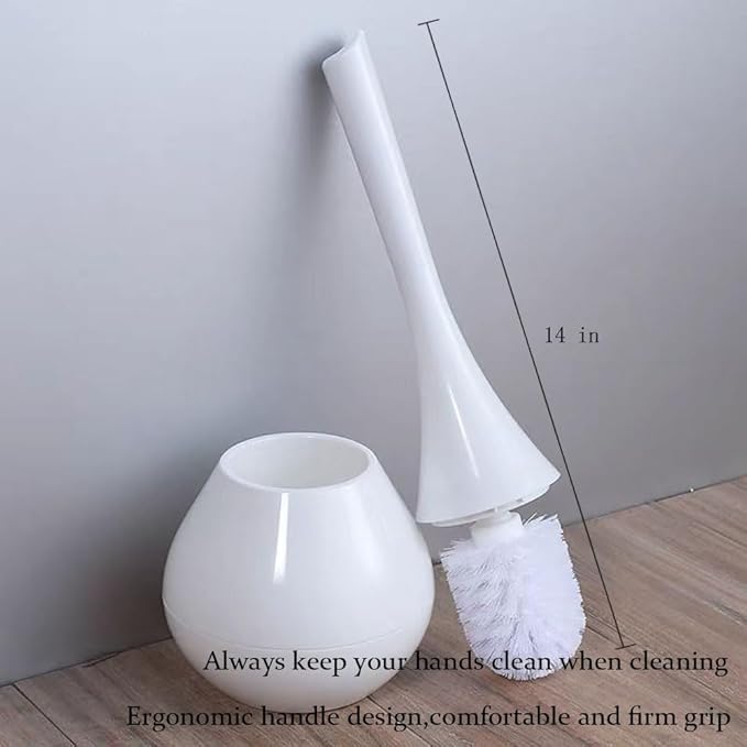 White Bathroom Decor Toilet Brush and Holder Set,Modern Toilet Bowl Brush Household Cleaning Brush for Bathtub