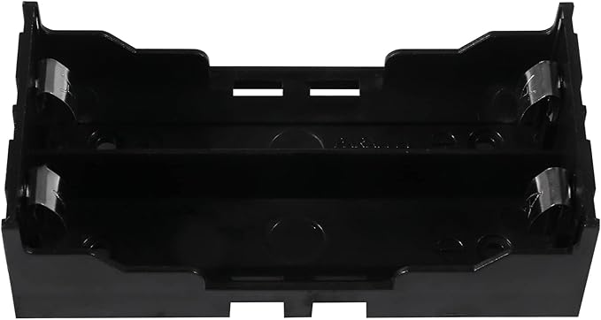 6pcs 18650 Battery Case Holder 2 Slots X 3.7V 18650 Battery Storage Box, in Parallel Black Plastic Batteries Clip Box with Pin for DIY Parallel or Series Circuit PCB Projects