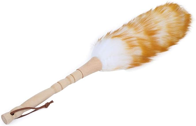 Lambswool Dusters with Wooden Handle,Anti Static Soft Wool Duster Dust Cleaner,Household Furniture Cleaning Tool for Cleaning Home, Office, and Car