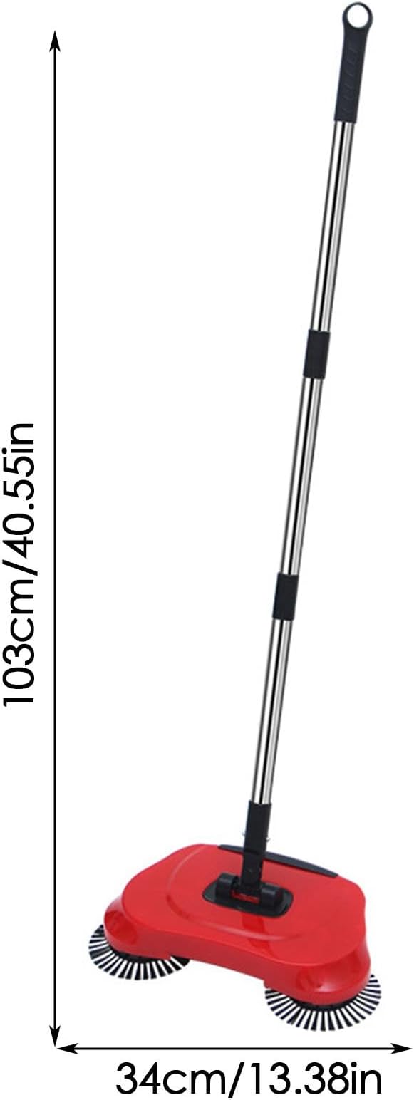 No Power Sweeper Manual Hardwood Floor Carpet Cleaning Tool | Extendable Handle Broom Mop for Laminate Tile Surfaces