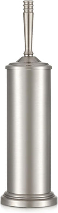 Stain Nickel Toilet Brush and Holder Set, Stainless Steel Toilet Brush for Bathroom,Heavy Duty Silver Toilet Bowl Brush,Deep Cleaning Modern Toilet Cleaner Brush -Space Saving, Covered Brush